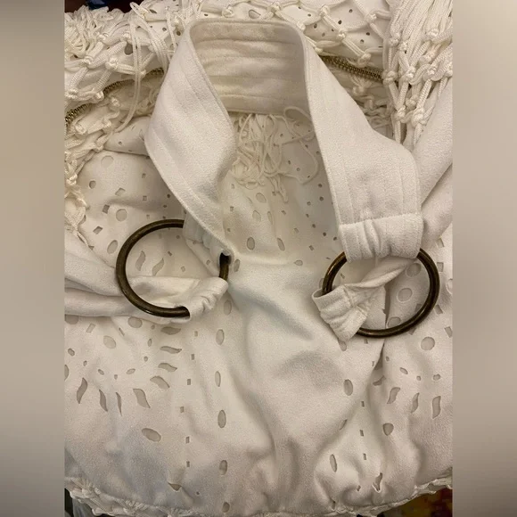 Elegant Cream Fringe Women's Bag - Picture 2 of 2